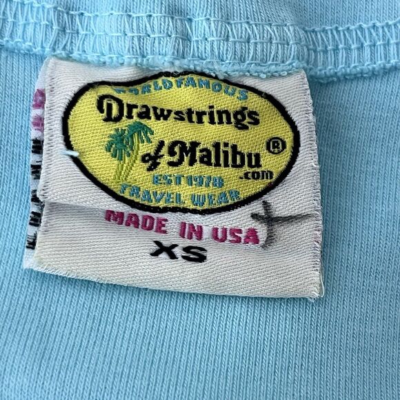 Drawstrings Of Malibu Dress Womens Extra Small 90s Y2K Midi Beach Boho Blue - Picture 3 of 9
